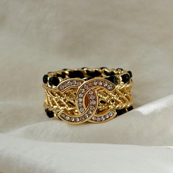 CHANEL Jewelry - Beautiful Chanel Gold and Black Chain Ring